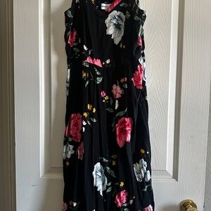 Old Navy Black Floral Cami Dress